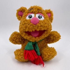 Vintage 1987 Baby Fozzie Bear The Muppets 7" Plush Stuffed Animal with Scarf